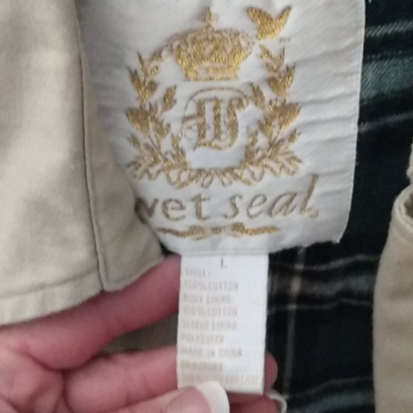 wet seal khaki large jacket - Picture 2 of 4
